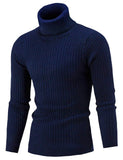 1 x RAW Customer Returns AIDEAONE Men s Turtleneck Sweater Slim Fit Ribbed Knitted Sweater Casual High Neck Basic Turtleneck Pullover Dark Blue - RRP €32.16