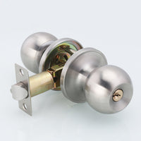 1 x RAW Customer Returns Drenky Entry Door Knob Stainless Steel Entry Knob with Keys Latch Size 60 70mm - RRP €18.55