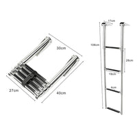 1 x RAW Customer Returns KAOLALI pool ladder stainless steel 4 steps bathing ladder boat foldable with non-slip pedals boat ladder telescopic ladder load capacity 150 kg for swimming pool yachts - RRP €90.43