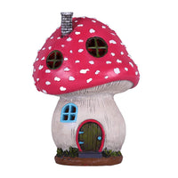 1 x RAW Customer Returns TERESA S COLLECTIONS Garden Figures for Outdoor Fairy House Garden Solar Lighting Mushroom Elf House Garden Decoration for Outdoor Fairy Garden Solar Garden Lighting Fairy House Made of Resin Pink for Balcony - RRP €24.99