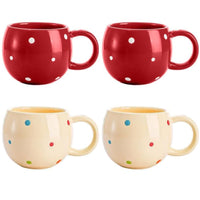 2 x Brand New Cedilis 4 x 400ml Ceramic Coffee Mugs, Ceramic Cereal Bowls, Wide Mouth Cups for Soup, Tea, Hot Cocoa, Hot Chocolate, Cappuccino, Kids Soup Cereal Bowls, Microwave Safe - RRP €27.22