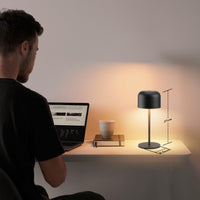 1 x RAW Customer Returns Klighten 2 Pack Dimmable LED Battery Small Table Lamp Wireless 3000K-6000K Indoor Outdoor, IP54 Height 21cm Rechargeable Table Lamp With Usb-C, Black, Warm White Natural Light Cool Light - RRP €56.26