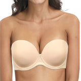 1 x Brand New Strapless Convertible Push-Up Bra, Heavily Padded, Two Cup Push-Up Bra - Beige - 100B - RRP €36.12