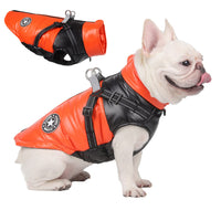 10 x Brand New BT Bear Small Dog Warm Coat Puppy Waterproof Winter Jacket Pet Warm Winter Dog Jacket Vest with Dog Harness for Small Medium Dogs Orange, XXL  - RRP €204.0