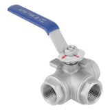 1 x RAW Customer Returns Stainless steel SUS304 pipe ball valve 3-way T-type internal thread 3 4 DN20 - RRP €34.32