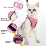 1 x RAW Customer Returns Cat Harness and Leash Set for Walking, Escape Proof, Adjustable Soft Padded Vest with Walking Cushioning, Comfortable Outdoor Jacket for Pets, Kittens, Puppies, Rabbits L, Rose  - RRP €14.11