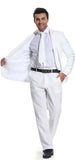 1 x RAW Customer Returns Men s Party Suit Solid Color Halloween Party Leisure Suit with Tie and Pants White XXL - RRP €51.99