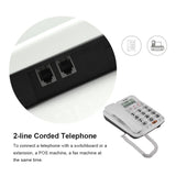 1 x RAW Customer Returns Vbestlife Landline Telephone with Large Screen and 2 Line Cable, Speed Dial Call Memory, Noise Cancellation Clear Sound, for Home Office Hotel - RRP €32.72