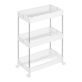 1 x RAW Customer Returns SONGMICS Storage Cart with Wheels, 3-Tier Space-Saving for Bathroom, Kitchen, Office, 40 x 22 x 60 cm, White KSC009W01 - RRP €24.47