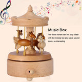 1 x RAW Customer Returns Lazmin Vintage Wooden Horse Music Box, Beautiful Carousel Horse Music Box Christmas Birthday Gift Indoor - RRP €43.67