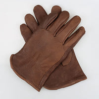 1 x RAW Customer Returns OLSON DEEPAK Leather Work Gloves for Driver Motorcycle Riding Yard Work Farm-Soft and Perfect Fit for Men and Women Retro, Large  - RRP €16.12