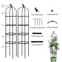 1 x RAW Customer Returns Tomato trellis 160 cm, trellises for climbing plants, obelisk trellis plant support, peony pea tomato cucumber trellis plant support 2 pieces  - RRP €28.22