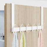 1 x RAW Customer Returns YUMORE Over-the-Door Coat Rack, White Stainless Steel Door Hooks Over-the-Door Clothes Hanger 2.1 cm Coat Rack Hook for Hanging Coats Over-the-Door Towel Holder, No Drilling, 40 x 7.5 x 23.5 cm - RRP €19.99