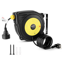 1 x RAW Customer Returns Himimi Automatic Cable Reel 13 M, 1250W 2000W Cable Reel, 10m 3m Power Reel Cable Reel, Extension Cable Outside Wall Mounted, Overload Protection, Wall and Ceiling Mounted, 180 Rotatable - RRP €60.29