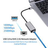 1 x RAW Customer Returns USB3.0 to Ethernet,2.5 GBase-T USB 3.0 Network Adapter RTL8156B 2500 1000 100 Mbps USB 3.1 Gigabit Ethernet Card RJ45 LAN Controller for Laptop Desktop - RRP €27.22