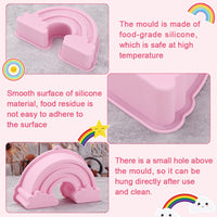 10 x Brand New BUZIFU 2 pieces baking pan rainbow cake pan cake baking pan 22 15 6.7cm rainbow silicone mold rainbow cake mold children s birthday 3D cake baking pan silicone baking pan clouds for cake chocolate - RRP €90.6