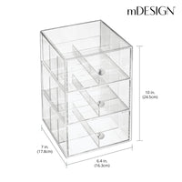 1 x RAW Customer Returns mDesign kitchen organizer with 3 drawers storage box for tea bags, coffee pods, sweeteners and more plastic tea box transparent - RRP €34.01