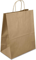 1 x RAW Customer Returns Netuno 20 pieces brown paper carrier bags with handle 32x12x40cm paper bags brown bottom bags made of kraft paper shopping bags with bottom fold gift bags gift bags party paper bags to take away - RRP €22.79