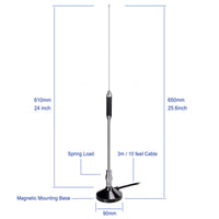 1 x RAW Customer Returns Bingfu Vehicle CB Antenna Truck Camper Car 27MHz Magnetic Base PL259 and BNC Compatible with Cobra Midland Uniden Maxon President Mobile CB Radio Internal Copper Coil Stainless Steel - RRP €39.99