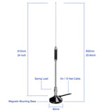 1 x RAW Customer Returns Bingfu Vehicle CB Antenna Truck Camper Car 27MHz Magnetic Base PL259 and BNC Compatible with Cobra Midland Uniden Maxon President Mobile CB Radio Internal Copper Coil Stainless Steel - RRP €39.99