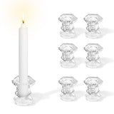 3 x RAW Customer Returns Candlestick Glass Candle Holder Stick Candle Glass Stick Candle Holder Tealight Holder Taper Candle Holder for Home Decoration Wedding Parties 6 Pieces  - RRP €48.39