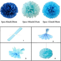 1 x Brand New YLY s love tissue paper pompoms 15 pieces 20 cm 25 cm 30 cm paper flowers for hanging decorative paper beautiful decoration for birthday wedding party decoration party home decoration 15 pieces-20CM, 25CM, 30CM-colored set  - RRP €20.4