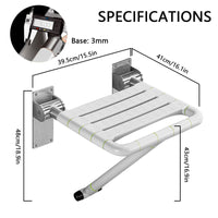 1 x RAW Customer Returns Ysislybin Wall-Mounted Shower Seat, Wall-Mounted Shower Seat, Loadable Folding Bath Seat with Legs Bathroom Aids, Non-Slip Bath Stool for Elderly - RRP €93.92