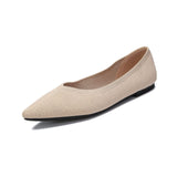 1 x RAW Customer Returns DUUCUB Women s Ballerinas, Women s Flats, Slip on Pointed Toe Knit Classic Dress Shoes Apricot EU 40 - RRP €26.17