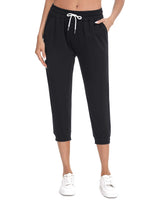 1 x RAW Customer Returns Sykooria Women s Jogging Women s Sports Pants 3 4 Sweatpants Women s Casual Summer Sweatpants A-Black M - RRP €22.39