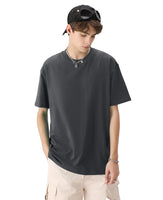 1 x RAW Customer Returns Men s T-Shirt Heavy Oversized Tee, Basic Men s Cotton Top, Unisex Short Sleeve Casual Loose Solid Tops Gray Black Navy Blue L  - RRP €40.33