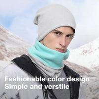 2 x Brand New WTACTFUL Winter Slouchy Beanie Hat and Double Layer Thermal Neck Warmer Scarf Set Warm Face Mask for Men Women Skiing Snowboarding Gray Gray 01 Set - RRP €55.2