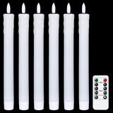 1 x RAW Customer Returns Eldnacele LED stick candles with timer function, flickering flame, set of 6 drip-free crown candles made of 100 stearin with dripping drip candle look, decorative candles with remote control, diameter 2 x 25 cm,  - RRP €33.26