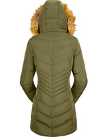 1 x RAW Customer Returns SZORY Women s Mid-Length Cotton Winter Coat Thick Warm Slim Parka with Detachable Faux Fur Hood Military Green, XL  - RRP €95.39