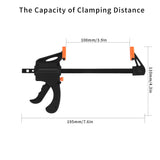 1 x RAW Customer Returns 4 pieces one-hand clamps, screw clamps set, quick release clamps, spring clamp clamping clamp - 4 inches - RRP €9.34