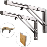 1 x RAW Customer Returns Professional folding bracket heavy duty, stainless steel folding brackets folding bracket table folding shelf brackets folding bracket shelf bracket for benches and shelves 500mm, 2 pieces  - RRP €36.29