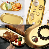 1 x Brand New RANJIMA 2 Piece Decorative Trays, 30 x 12 cm, Gold Decorative Tray, Stainless Steel, Large Objects, Oval, for Elegant Accents, Candles, Jewelry, Desserts - RRP €22.8