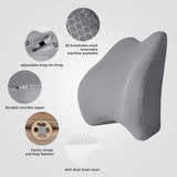 1 x RAW Customer Returns Livtribe lumbar support pillow for car seat, memory foam support pillow for the lower back, ideal lumbar pillow for car seats, office chair, wheelchair gray  - RRP €29.48