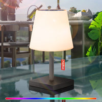 1 x RAW Customer Returns GGII Solar Table Lamp Outdoor Dimmable 7 RGB Colors LED Battery Outdoor Table Lamp Wireless, USB and Solar Rechargeable, IP44 Waterproof Solar Lights, Lamp for Outdoor Garden Restaurant Black  - RRP €27.42