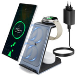 1 x RAW Customer Returns GVAVIY Wireless Charger for iPhone Charging Station, 3 IN 1 Inductive Charging Station, Foldable Wireless Charger Compatible with iPhone 15 14 13 12 Pro Max, Travel Charger Compatible with iWatch and Air Pods - RRP €25.2