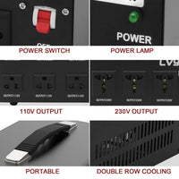 1 x RAW Customer Returns Yinleader Voltage Transformer 3000VA 110 Volt USA - In 110 V or 220 V Out 110 V and 220 V - RRP €119.99