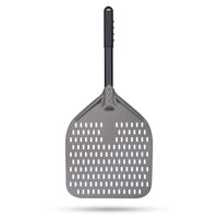 1 x RAW Customer Returns Ga HOMEFAVOR Perforated Pizza Peel, Pizza Shovel Made of Hard Anodized Aluminum Rectangular Professional Pizza Shovel with Extended Silicone Handle, 30.5 x 35.6 cm, 66 cm Overall - RRP €33.99