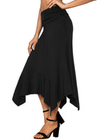 1 x RAW Customer Returns DJT Women s Elastic Waist Solid Color Flared A-Line Pleated Skirt Black M - RRP €32.26