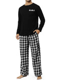 1 x RAW Customer Returns TOMEEK Men s Winter Pajamas 100 Cotton Long Sleeve Two Piece Classic Checked Men s Cotton Pajama Set with Pockets and Drawstring Autumn Christmas Gift Black with Red Checkered, XL  - RRP €29.62