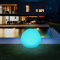 1 x RAW Customer Returns Lafhome Outdoor Solar Lamps, IP67 Waterproof LED Lights, 30cm Garden Ball with 9 Colorful Light Modes - RRP €57.29