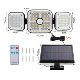 1 x RAW Customer Returns da LIGHT solar lamps for outdoors, 186 LED solar lights with motion detector, IP65 waterproof, 120 lighting angle outdoor light with cable, swiveling wall lamp for garden basement balcony - RRP €22.95