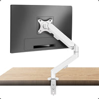 1 x RAW Customer Returns HILLPORT Single Monitor Arm Bracket Monitor Desk Arm Support LED LCD 17-34 Inch, Vesa 75 mm and 100 mm, 2-9kg, White Gas Spring, M5W - RRP €67.76