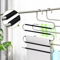 7 x Brand New SHZMJL Heavy Duty S Type Multipurpose Trouser Hangers, Pants Rack S Type Non-Slip Pants Rack 5 Layers Closet Storage Organizer for Jeans, Pants, Ties, Belts, Scarves 3 Pack  - RRP €142.8