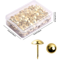 1 x RAW Customer Returns Pack of 200 11 x 17 mm Upholstery Tacks Furniture Decorative Tacks Decorative Tacks Vintage Furniture Tacks Upholstery Tacks Push Pins with Storage Box for Furniture Sofa Armchair Chair Bed Decoration Gold  - RRP €10.4