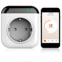 1 x RAW Customer Returns WLAN Smart Socket, Programmable WiFi Smart Thermostat Socket with Sensor, WLAN Temperature Controller Socket 230V with App, Mini Temperature Controller 15A APP Control, Alexa and Google Assistant - RRP €40.33