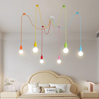 1 x RAW Customer Returns BRIMETI Pendant Light Children s Room Hanging Light 6-Bulb Pendant Lamp Dining Table Lamp Height Adjustable 160CM Colorful Chandelier for Kitchen Dining Room DIY Decorative Max. 60 Watt without Bulb  - RRP €34.27